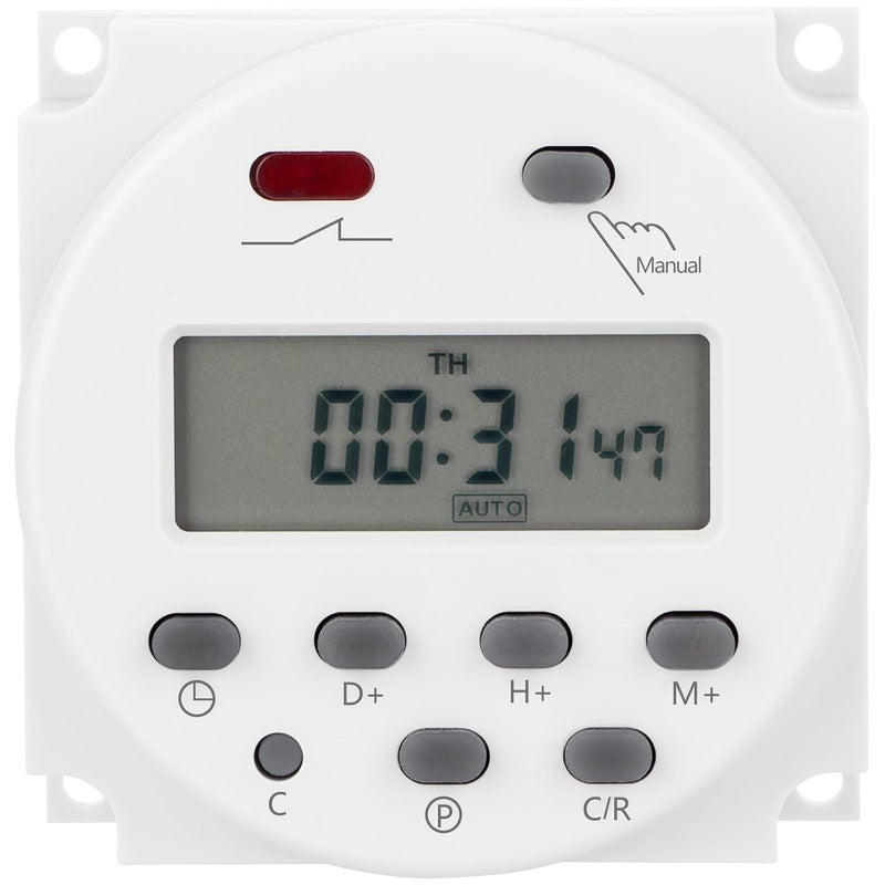 Weasch 6Pcs Timer Switch, CN101A, DC/AC 12V 16Amp, Digital LCD Power Programmable Timer Time Relay Switch, Supports 28 Scheduled Times Daily or Weekly (6) - Image 4